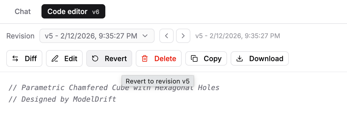 Revert to this revision button